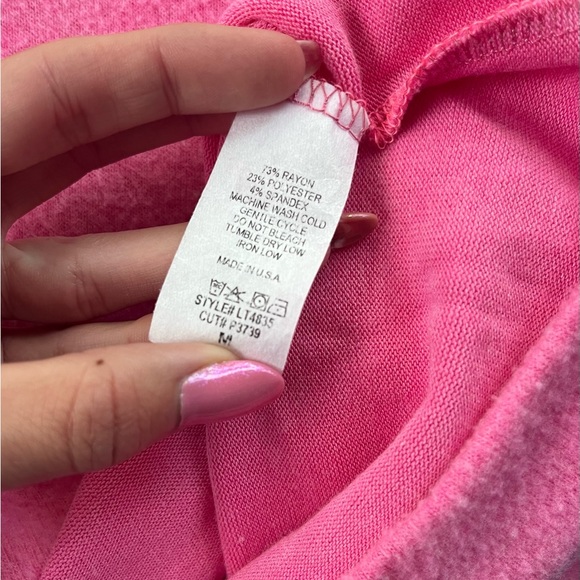 Hailey & Co. Women’s M Pink Long Sleeve High Neck Balloon Sleeve Rayon Sweater - Picture 7 of 13